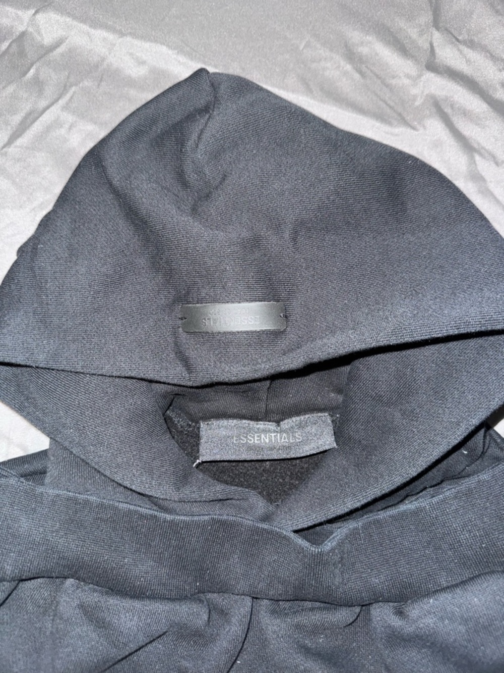 Essential Fear of God Black Kids Pullover Hoodie with Logo - Picture 4 of 4